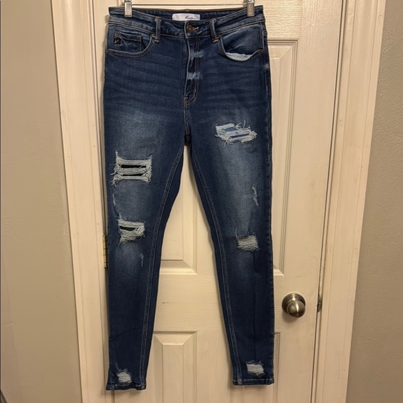 KanCan Blue Skinny Distressed Jeans - Picture 1 of 10